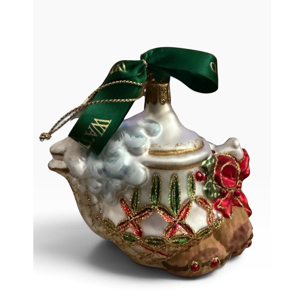 Waterford Lismore Holiday Teapot Christmas Ornament With Original Box